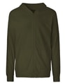 Hooded Sweater Neutral Unisex With Zip Military Green